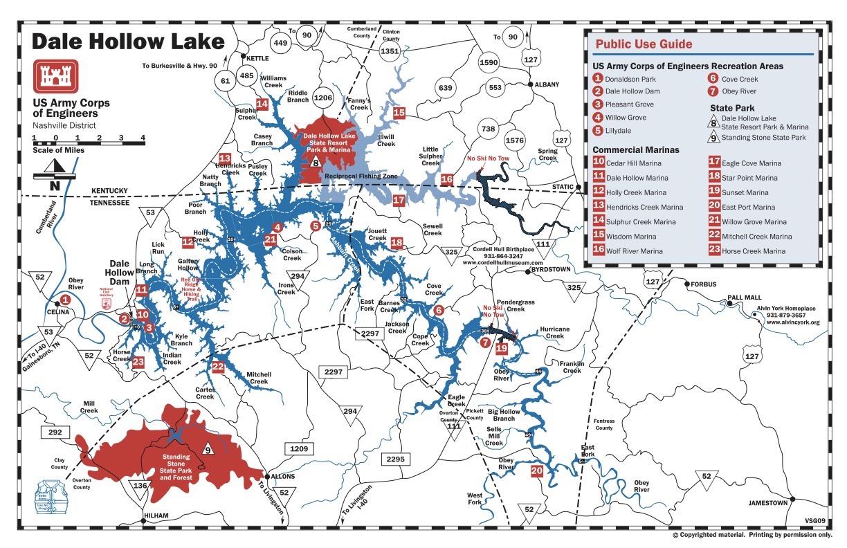 Dale Hollow Lake Map - Dale Hollow Marinas