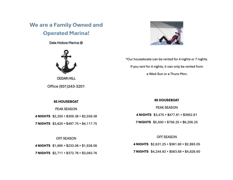 Houseboat Pricing 2026